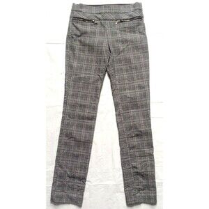 Candies Sz XS Womens gray pants Audrey Fit Pull On Skinny preppy adult plaid